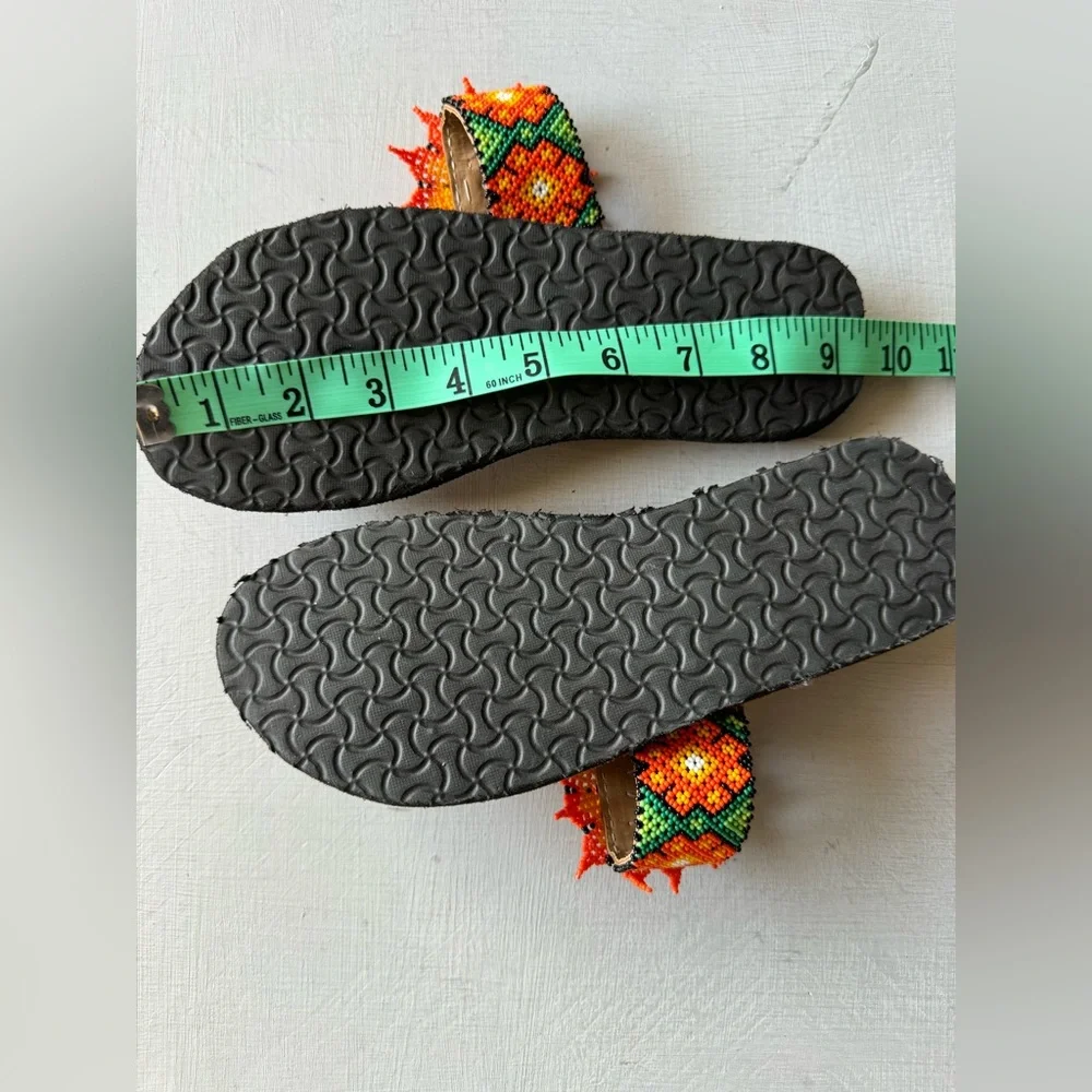NEW Handmade Beaded leather Huichol sandals